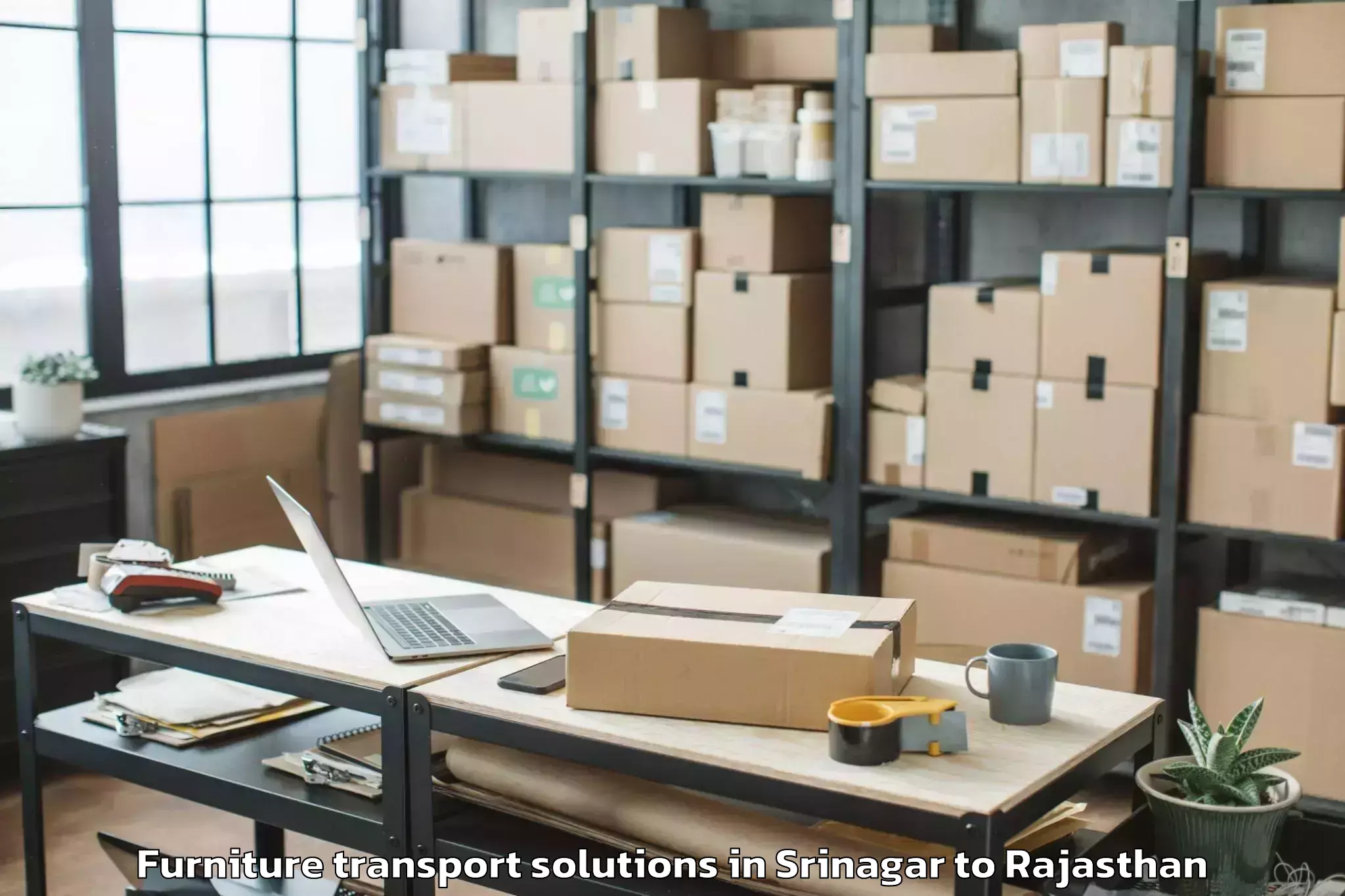 Hassle-Free Srinagar to Neem Ka Thana Furniture Transport Solutions